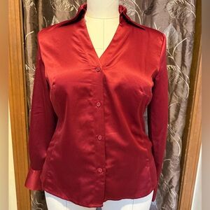 East 5th Red Notched Collar Fitted Button Down Shirt size 8